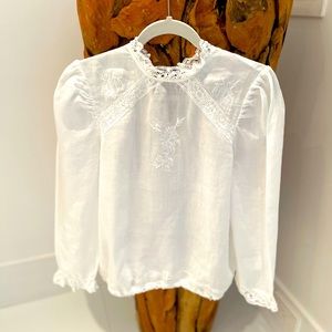 Zara white linen top blouse, NWOT, S
